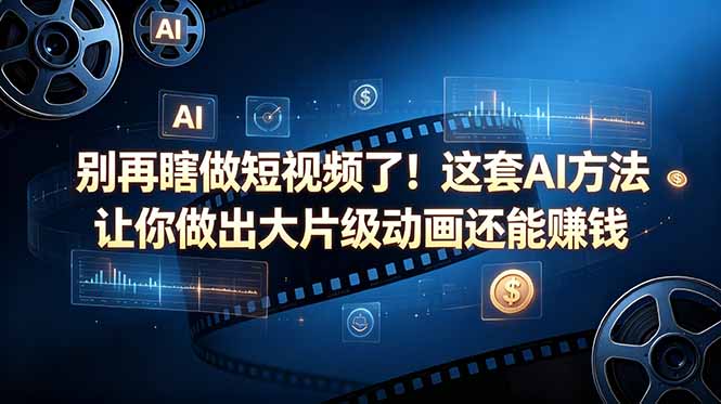 别再瞎做短视频了！这套 AI 方法让你做出大片级动画还能赚钱【原创双语字幕】-二当家网创资源站