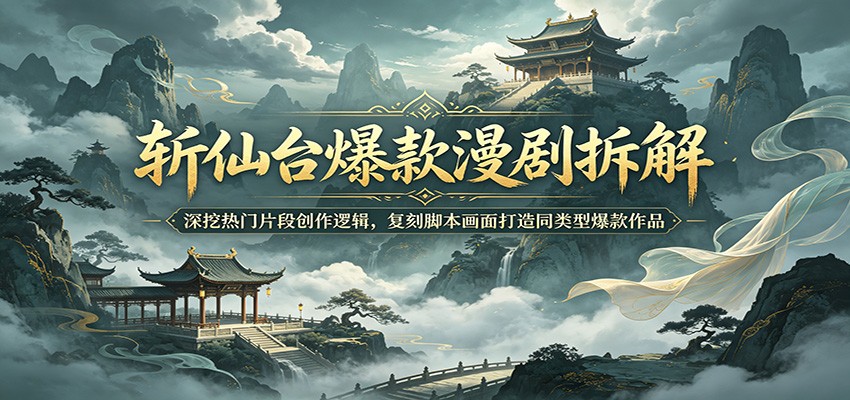 斩仙台爆款漫剧拆解:深挖热门片段创作逻辑,复刻脚本画面打造同类型爆款作品-二当家网创资源站
