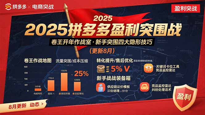 2025拼多多盈利突围战：卷王开年作战室，新手突围四大隐形技巧(更新8月-二当家网创资源站