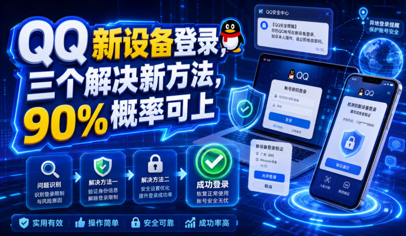 QQ新设备登录,三个解决新方法,90%概率可上