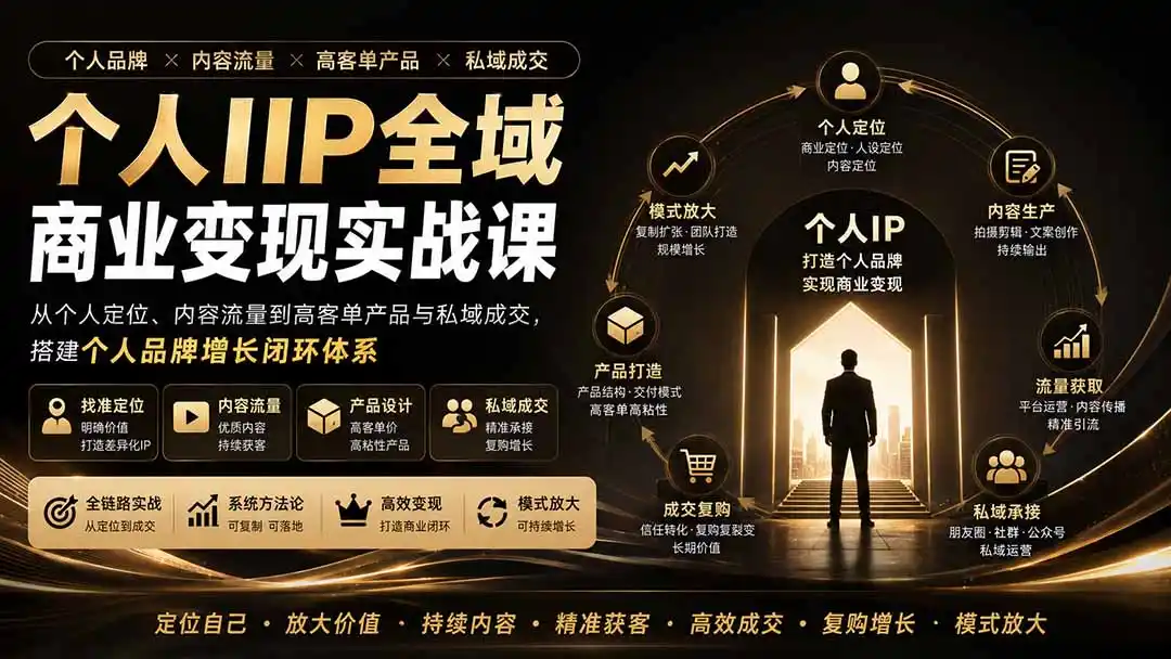 个人IP全域商业变现实战课 (无水印-二当家网创资源站