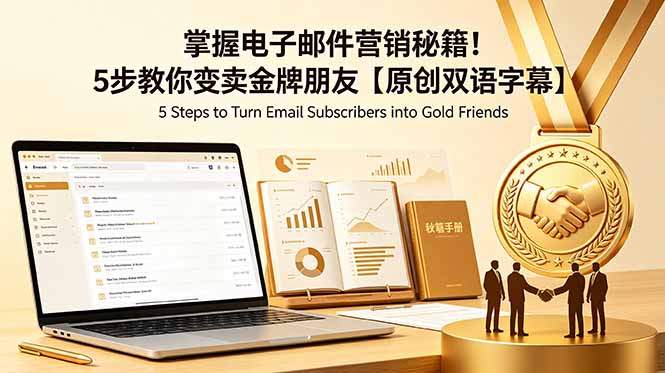 掌握电子邮件营销秘籍!5步教你变卖金牌朋友【原创双语字幕】-二当家网创资源站