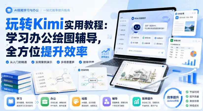 玩转Kimi实用教程：学习办公绘图辅导，全方位提升效率-二当家网创资源站