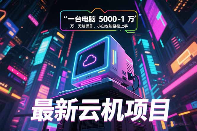 最新云机项目 一台电脑5000到10000 无脑操作小白也能轻松上手-二当家网创资源站