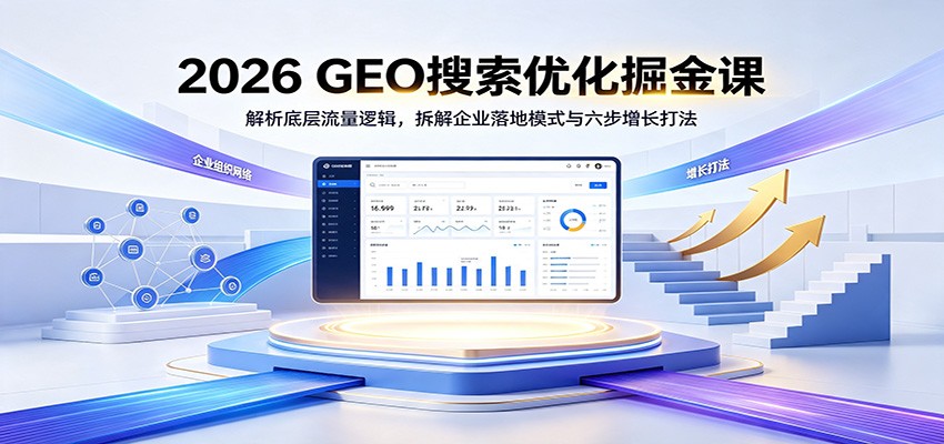 2026 GEO搜索优化掘金课：解析底层流量逻辑，拆解企业落地模式与六步增长打法-二当家网创资源站
