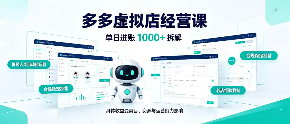日入1000+的拼多多虚拟小店，AI+机器人实现半自动店铺，新人轻松上手【揭秘】-二当家网创资源站