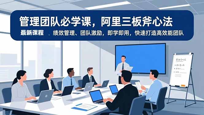 管理团队必学课，阿里三板斧心法、绩效管理、团队激励，即学即用，快速打造高效能团队-二当家网创资源站