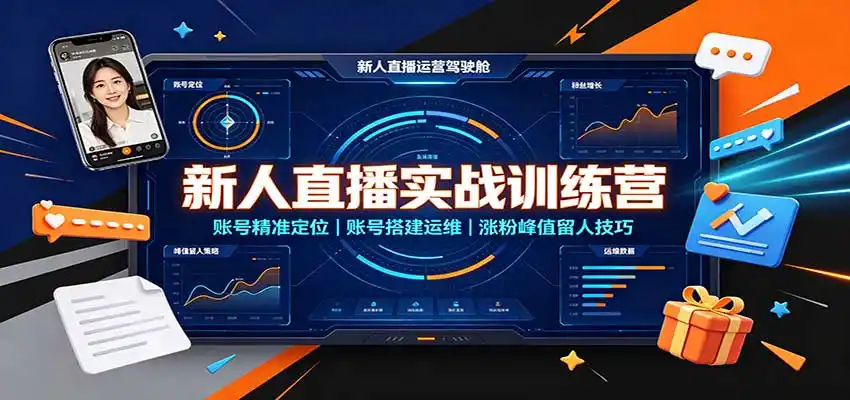 新人直播实战训练营:账号精准定位,账号搭建运维,涨粉峰值留人技巧-二当家网创资源站