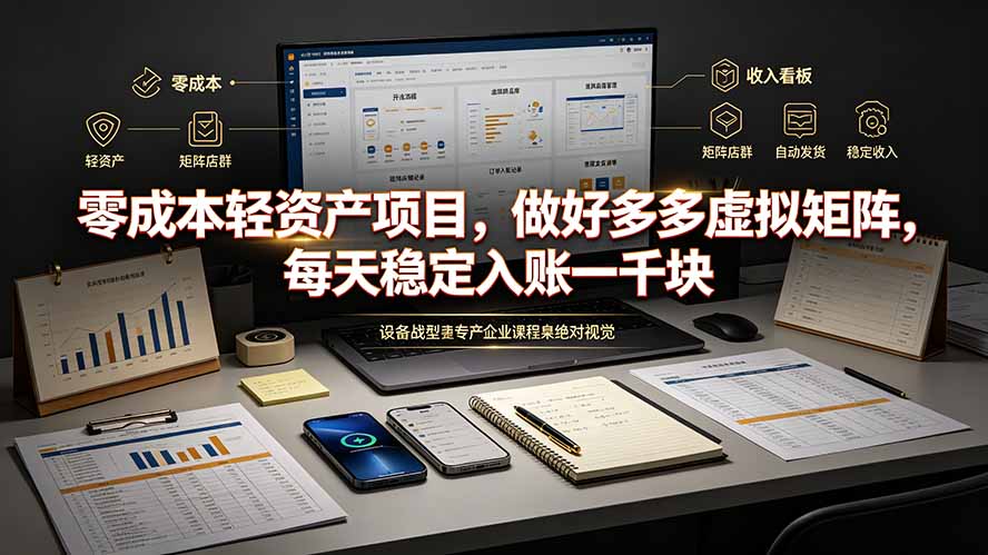 零成本轻资产项目,做好多多虚拟矩阵,每天稳定入账一千块-二当家网创资源站