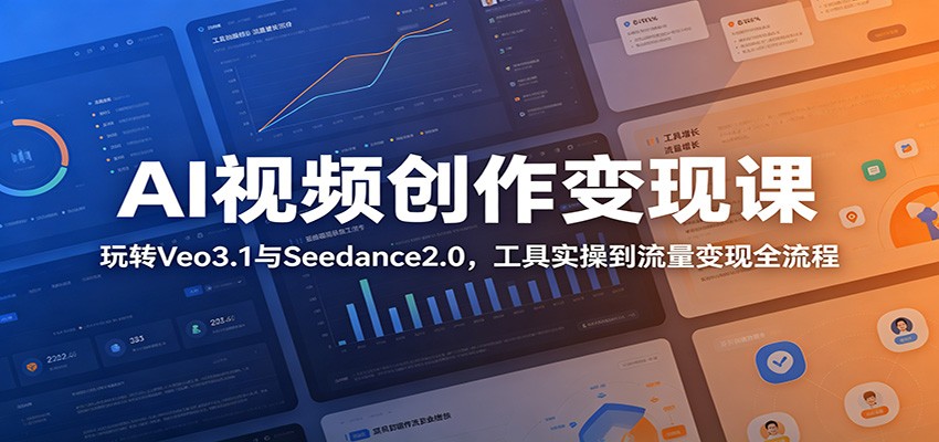 AI视频创作变现课：玩转Veo3.1与Seedance2.0，工具实操到流量变现全流程-二当家网创资源站