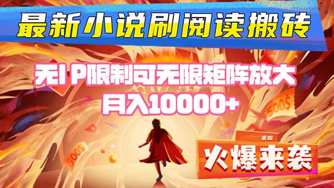 小说阅读搬砖单机每天收益200-400+ 无IP限制可无限矩阵放大 —-二当家网创资源站