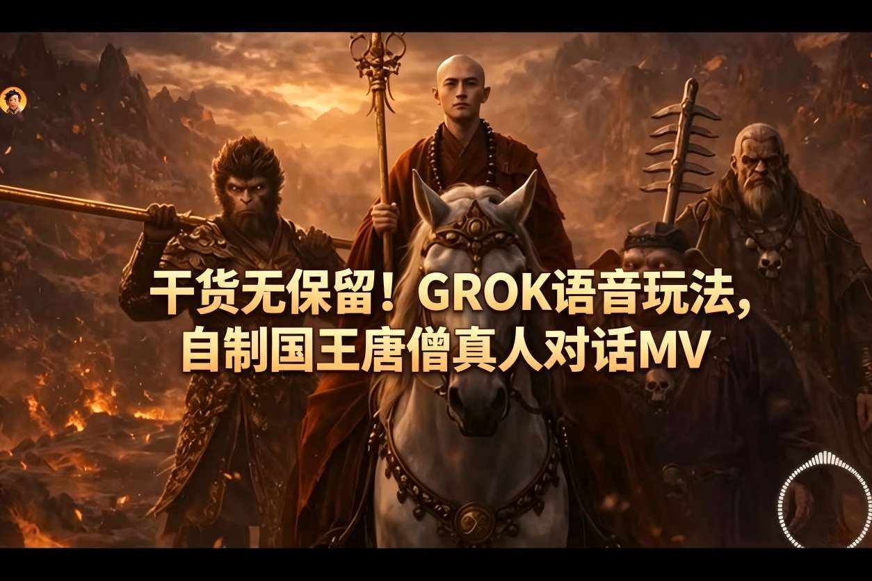 干货无保留！GROK语音玩法，自制国王唐僧真人对话MV-二当家网创资源站