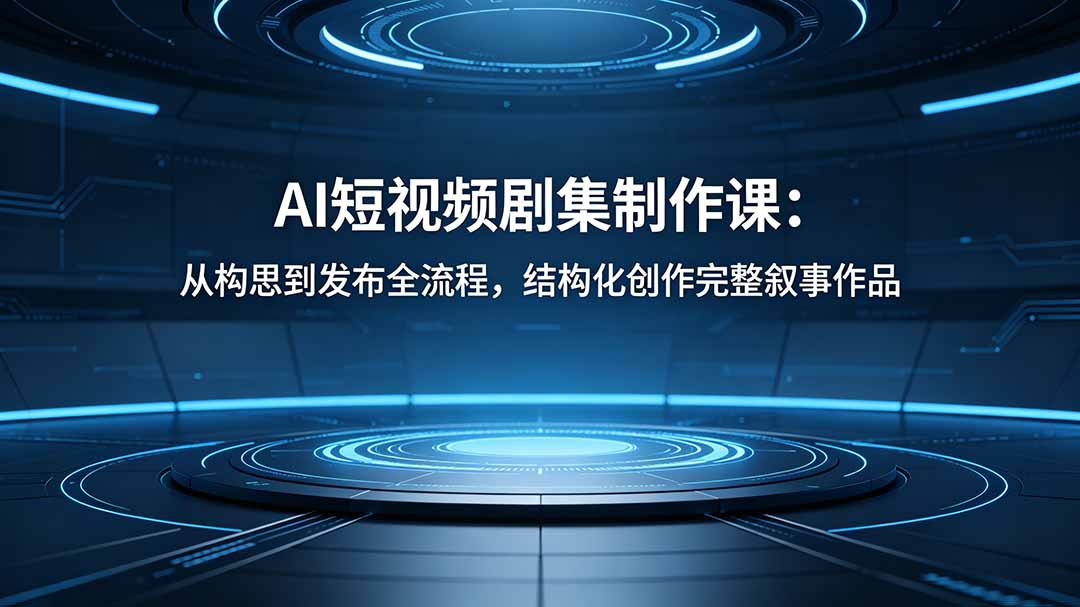 AI短视频剧集制作课：从构思到发布全流程，结构化创作完整叙事作品-二当家网创资源站