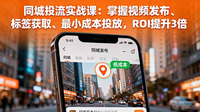 同城投流实战课：掌握视频发布、标签获取、最小成本投放，ROI提升3倍-二当家网创资源站