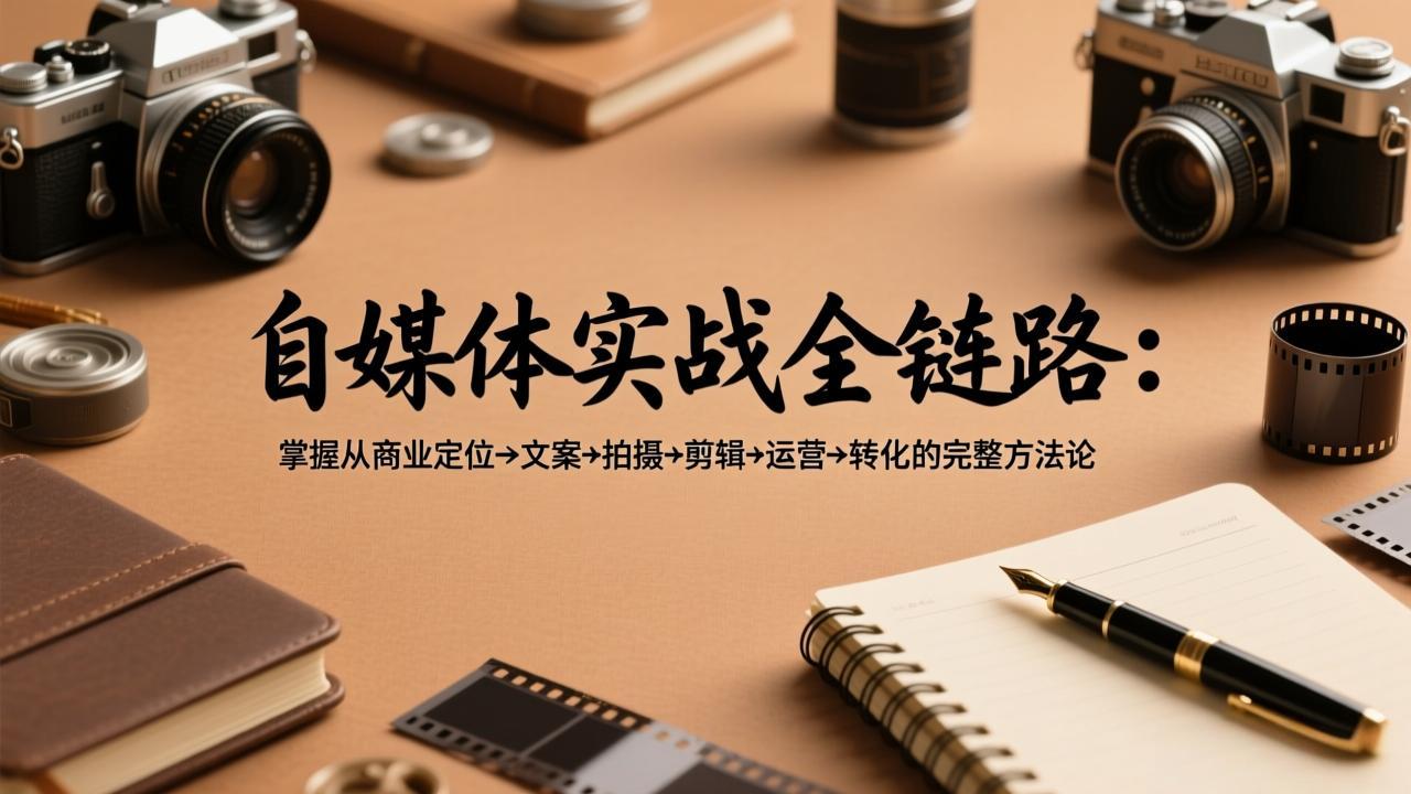 自媒体实战全链路：掌握从商业定位→文案→拍摄→剪辑→运营→转化的完整方法论-二当家网创资源站