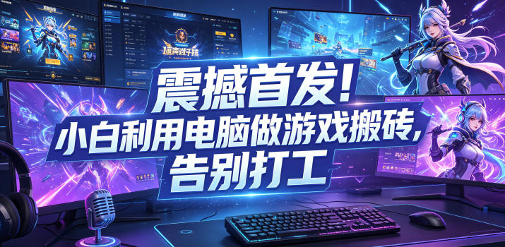 震撼首发！小白利用电脑做游戏搬砖，告别打工【揭秘】-二当家网创资源站