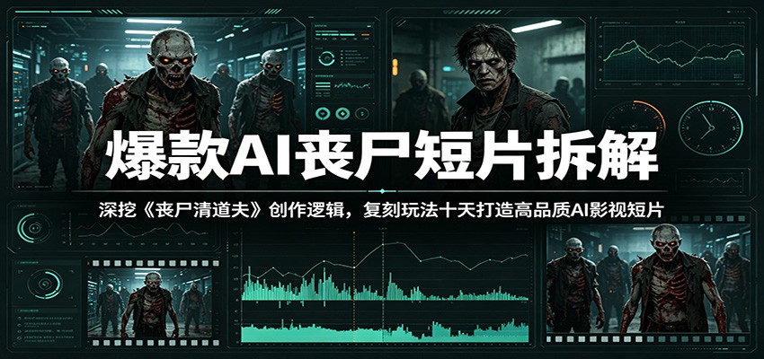 爆款AI丧尸短片拆解：深挖《丧尸清道夫》创作逻辑，复刻玩法快速打造高品质AI影视短片-二当家网创资源站