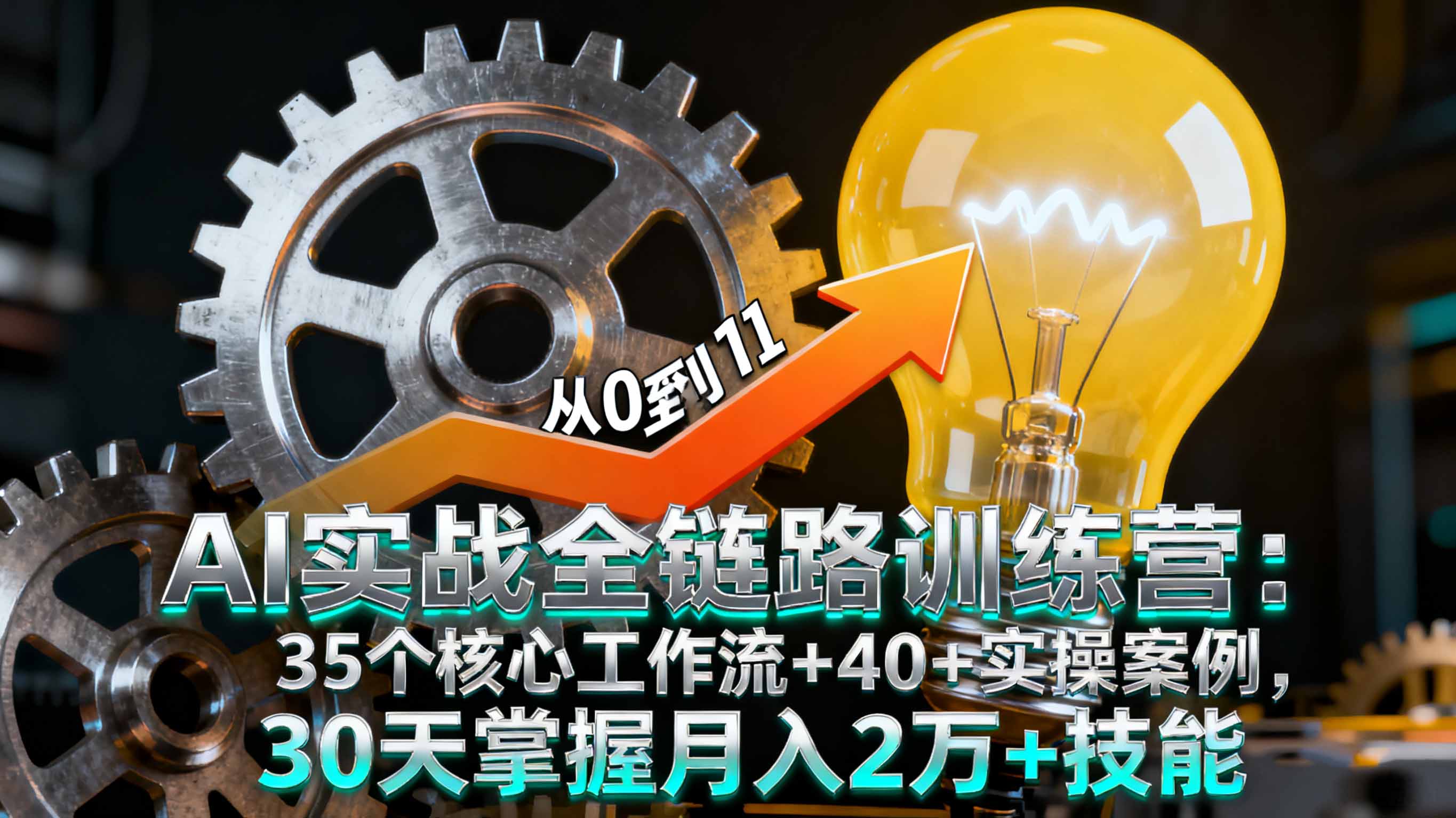 AI实战全链路训练营：35个核心工作流+40+实操案例，30天掌握月入2万+技能-二当家网创资源站