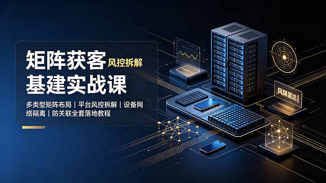 矩阵获客基建实战课:多类型矩阵布局|平台风控拆解|设备网络隔离|防关联全套落地教程-二当家网创资源站
