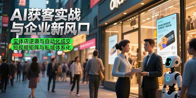 AI获客实战与企业新风口，实体店逆袭与自动化成交 短视频矩阵与私域体系化-二当家网创资源站