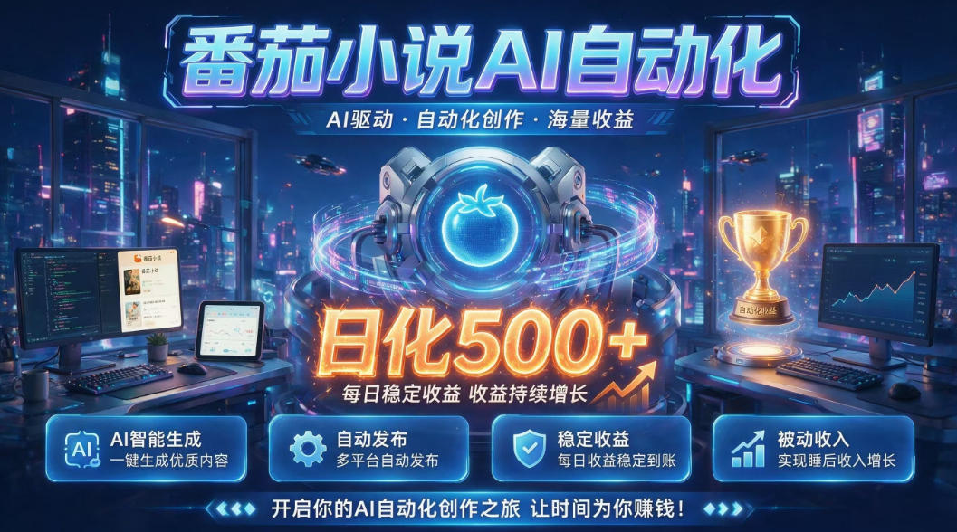 小白可做番茄AI,居家轻创业,每日稳赚500➕,普通人低门槛轻松线上增收【揭秘】-二当家网创资源站