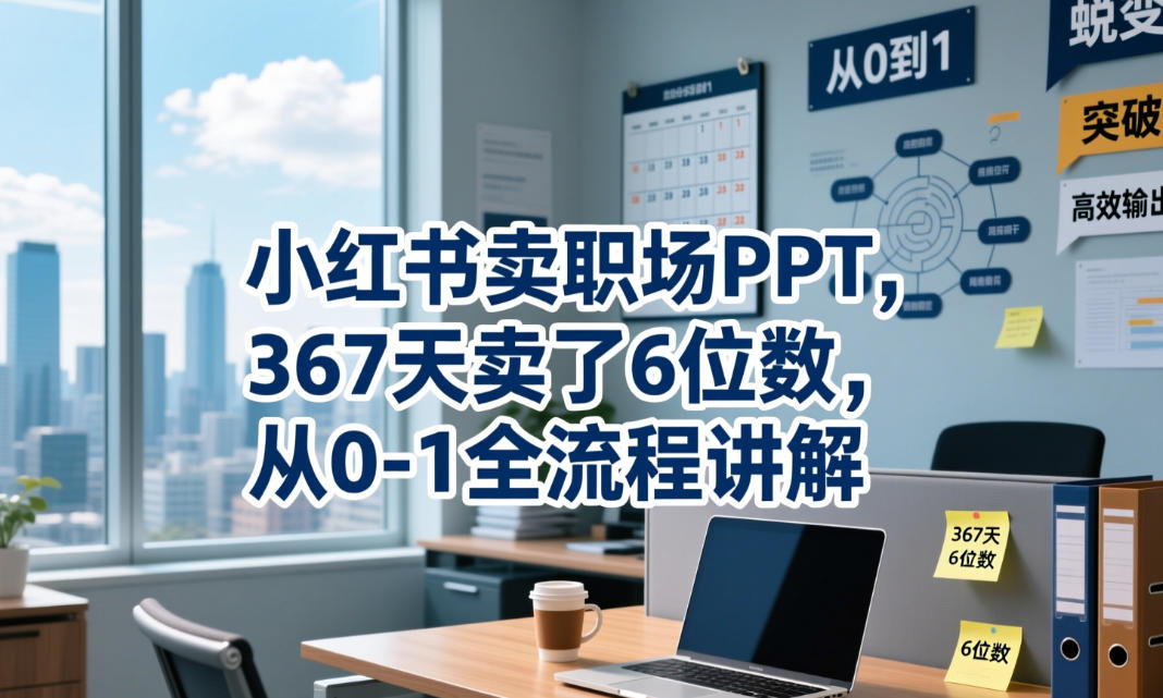 小红书卖职场PPT，367天卖了6位数，从0-1全流程讲解-二当家网创资源站