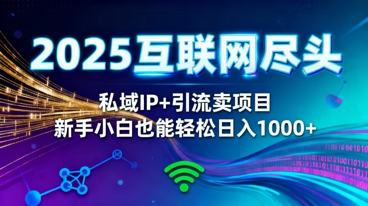 2025网创尽头王炸项目！私域 IP + 精准引流，新手小白在家躺赚日入 1000+-二当家网创资源站