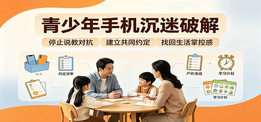 青少年手机沉迷破解:跳出管控说教思维,六步法引导孩子夺回注意力掌控权-二当家网创资源站