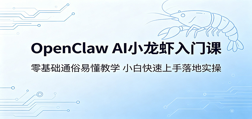 OpenClaw AI小龙虾入门课：零基础通俗易懂教学，小白快速上手落地实操-二当家网创资源站