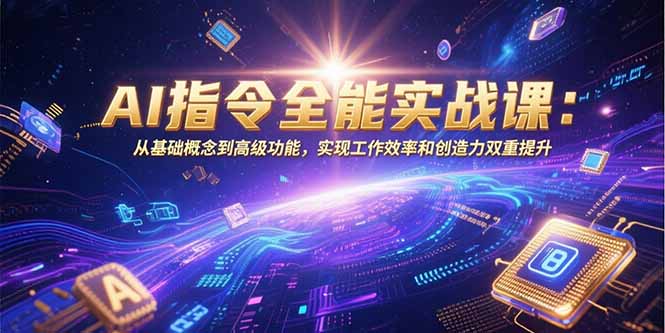 AI指令全能实战课：从基础概念到高级功能，实现工作效率和创造力双重提升-二当家网创资源站
