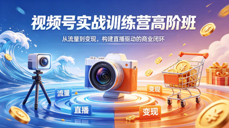 视频号实战训练营高阶班，从流量到变现，构建直播驱动的商业闭环(26年4月)-二当家网创资源站