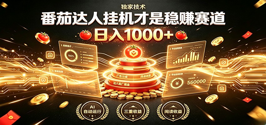 别再瞎找副业！番茄达人挂机才是稳赚赛道 日入1000+-二当家网创资源站