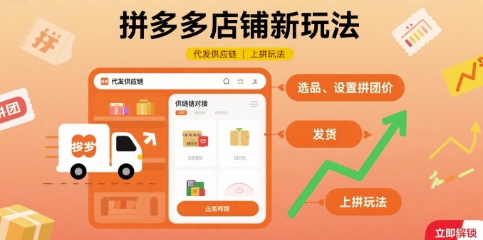 拼多多店铺新玩法，代发供应链上拼玩法-二当家网创资源站