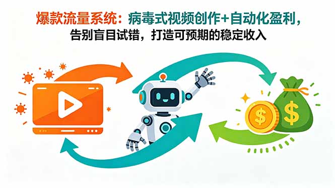 爆款流量系统:病毒式视频创作+自动化盈利,告别盲目试错,打造可预期的稳定收入-二当家网创资源站