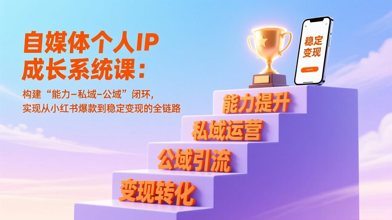 自媒体个人IP成长系统课：构建“能力-私域-公域”闭环，实现从小红书爆款到稳定变现的全链路-二当家网创资源站