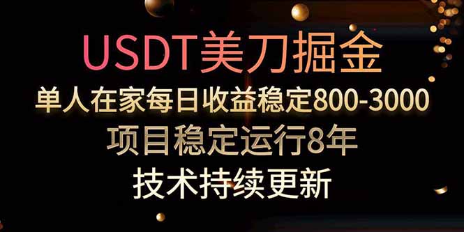 USDT美刀掘金，单人每日收益800-3000，稳定运行8年-二当家网创资源站