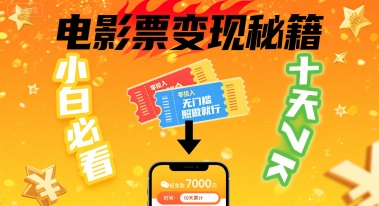 小白必看！卖电影票项目，零投入无门槛谁都能做，十天到手 7k，照做就行【揭秘】-二当家网创资源站