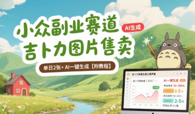 小众副业赛道 吉卜力图片售卖 单日2张+ AI一键生成【附教程】-二当家网创资源站
