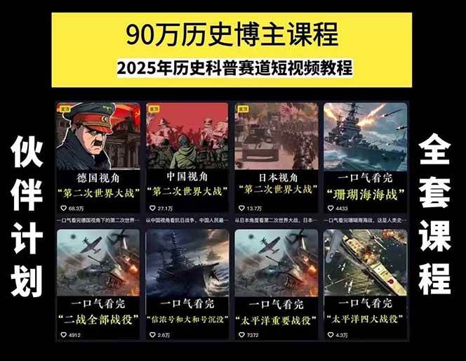 图片[1]-短视频历史赛道实战教程，手机电脑双端剪辑教程和账号运营指南与变现技巧-二当家网创资源站