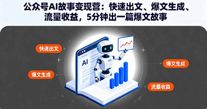 公众号AI故事变现营：快速出文、爆文生成、流量收益，5分钟出一篇爆文故事-二当家网创资源站