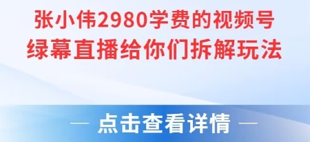 张小伟2980付费额视频号绿幕直播给你们拆解玩法-二当家网创资源站