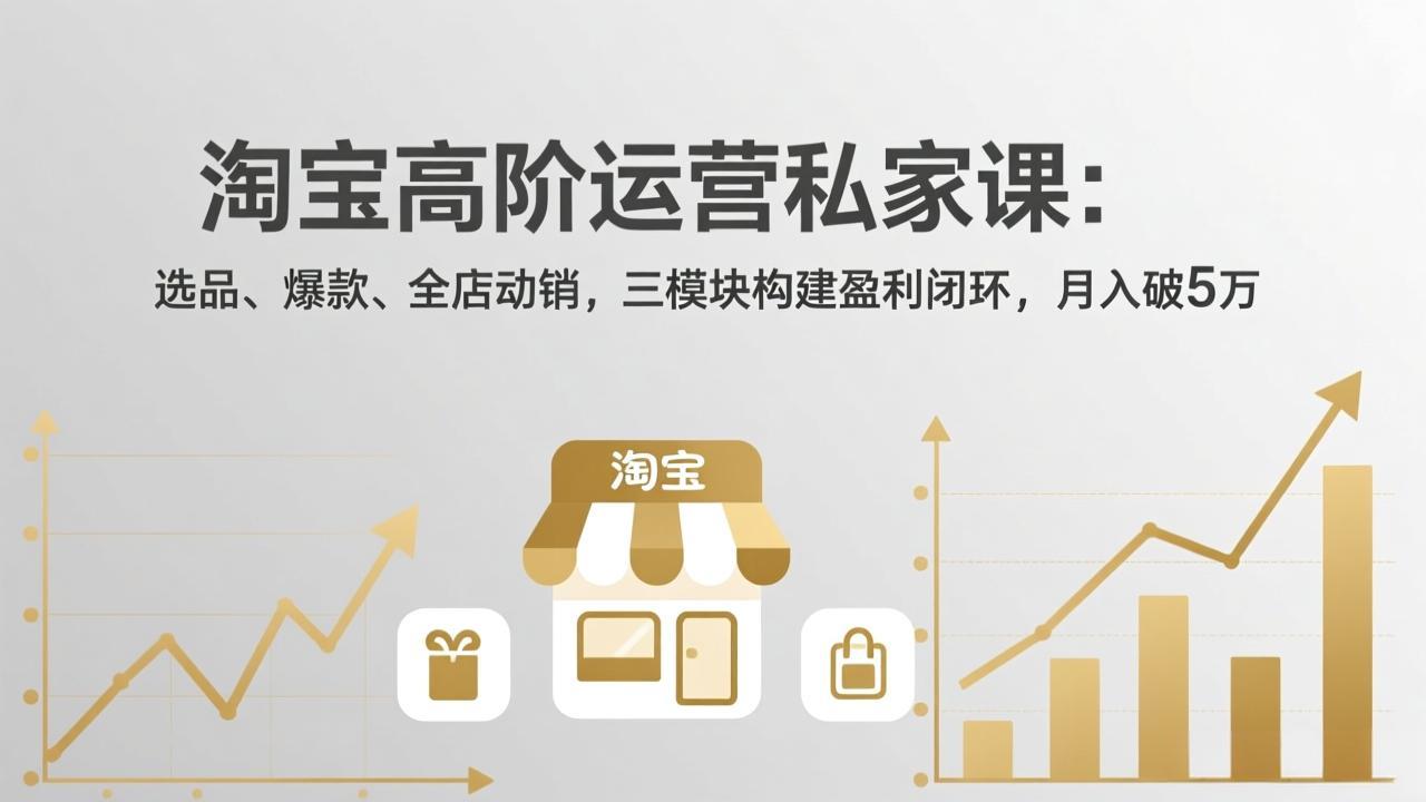 淘宝高阶运营私家课：选品、爆款、全店动销，三模块构建盈利闭环，月入破5万(更新26年2月-二当家网创资源站