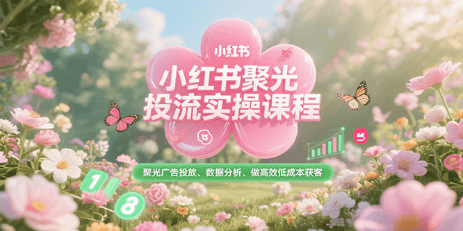 小红书聚光投流实操课程，聚光广告投放、数据分析、做高效低成本获客-二当家网创资源站