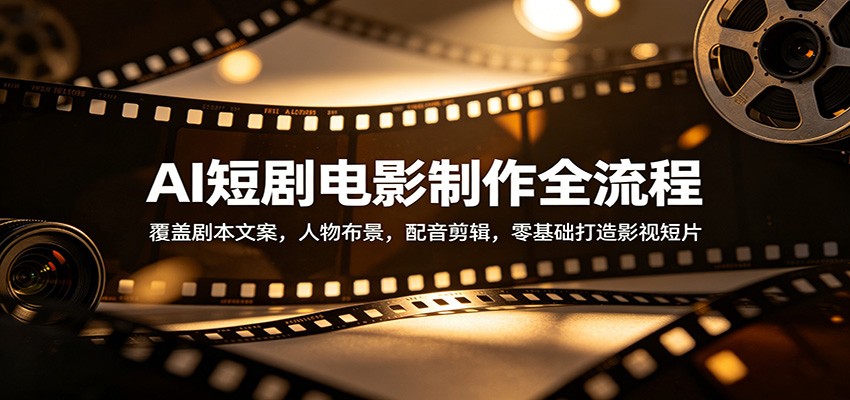 AI短剧电影制作全流程：覆盖剧本文案，人物布景，配音剪辑，零基础打造影视短片-二当家网创资源站