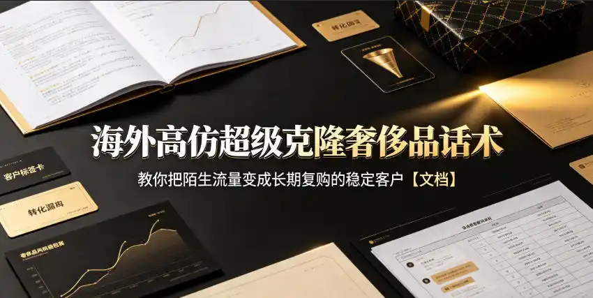 海外高仿超级克隆奢侈品话术,教你把陌生流量变成长期复购的稳定客户【文档】-二当家网创资源站