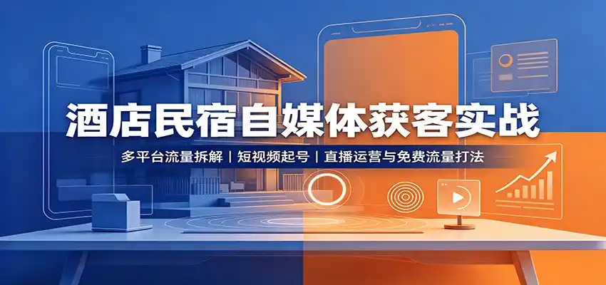 酒店民宿自媒体获客实战-二当家网创资源站