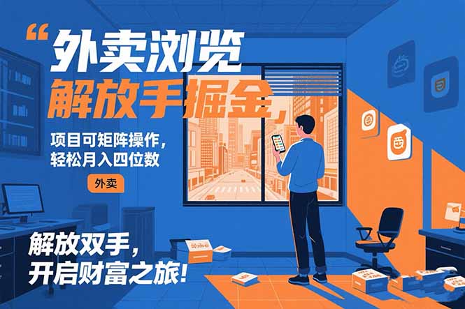 外卖浏览掘金项目 可矩阵操作 轻松日入500+-二当家网创资源站