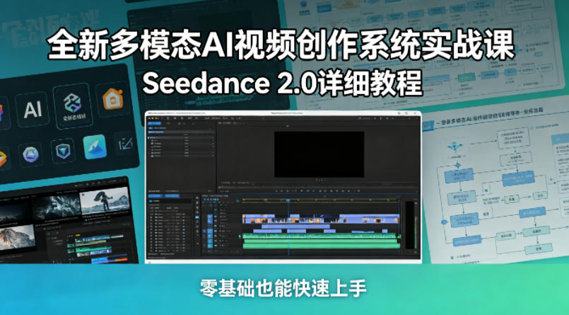 全新多模态AI视频创作系统实战课，Seedance 2.0详细教程，零基础也能快速上手-二当家网创资源站