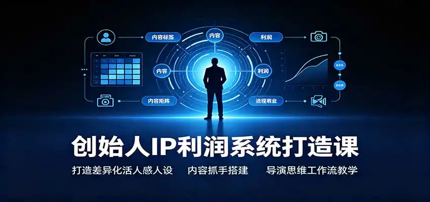 创始人IP利润系统打造课：打造差异化活人感人设，内容抓手搭建，导演思维工作流教学-二当家网创资源站