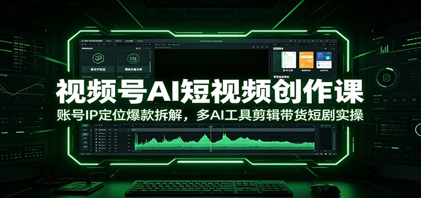 视频号AI短视频创作课：账号IP定位爆款拆解，多AI工具剪辑带货短剧实操-二当家网创资源站
